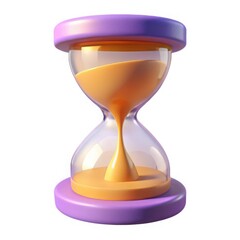 Cartoon hourglass sand timer isolated on white background