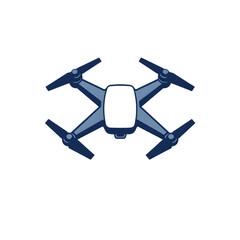 Thin line vector drone quadcopter icon.