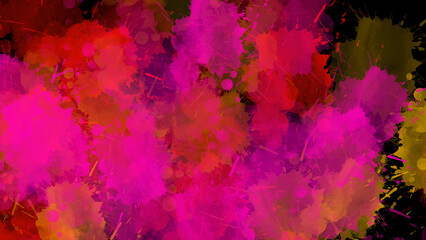 Fototapeta premium Abstract watercolor background pink red orange splashes