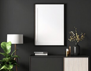  blank poster/photo frame mockup on black wall