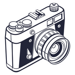 silhouette camera on white background