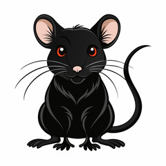 Black mouse silhouette vector illustration rodent pest control clip art animal graphic design  art on withe background