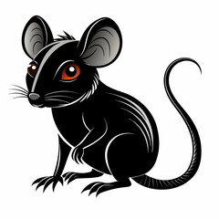 Black mouse silhouette vector illustration rodent pest control clip art animal graphic design  art on withe background