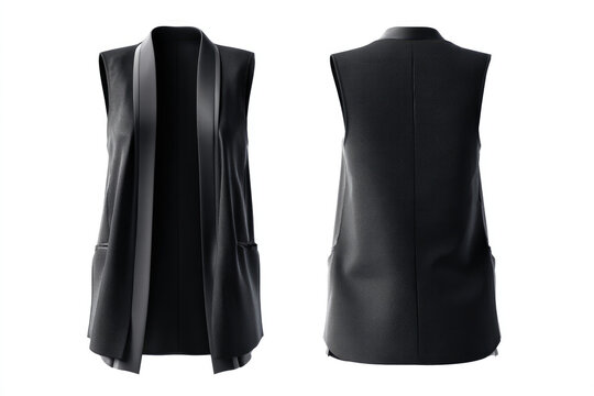 Stylish sleeveless jacket shown from both sides