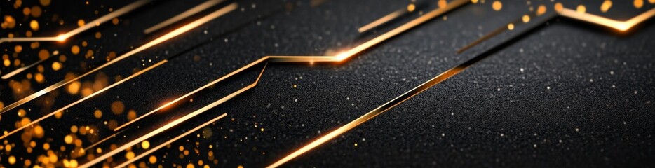 Golden Sparkle Design on Black Textured Background for Creative Projects and Celebrations.