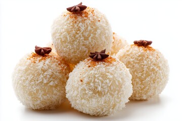 Delicious beijinho coconut truffles made with condensed milk and sugar, topped with cloves, ideal for festive occasions and celebrations, showcasing traditional Brazilian sweet treats beautifully