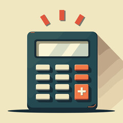 Obraz premium Calculator with a modern design and shadow effect on a neutral background 