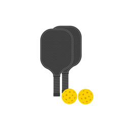 Pickleball rackets and ball, vector illustration	