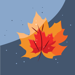 Autumn maple leaf isolated. Element colorful for autumn season web design. Vector illustration