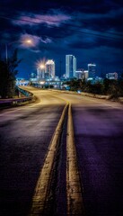 Fototapeta premium A realistic urban night road scene