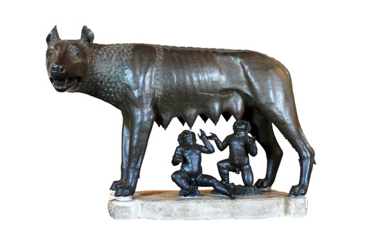 Rome - Louve capitoline avec  Romulus et Remus / Fond transparent 