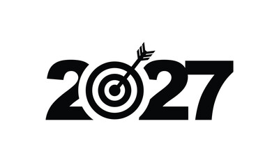 2027 Happy New Year Background Design. Greeting Card, Banner, Poster. Vector Illustration.