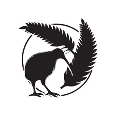 Kiwi bird Icon vector, Kiwi bird silhouette icon.
