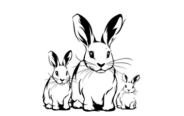 Mother rabbit and her baby