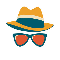 Vintage hipster man in a bowler hat with sunglasses and a mustache vector illustration