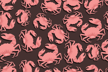 seamless crab pattern for background, fabric, wrapping, etc.