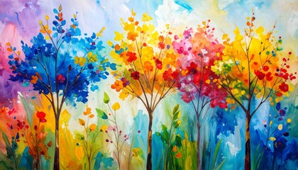 abstract art nature background; color painting on paper