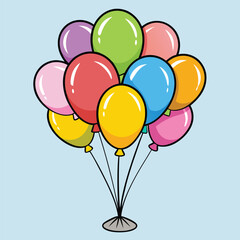 A colorful bunch of balloons perfect for birthday celebrations and festive decorations