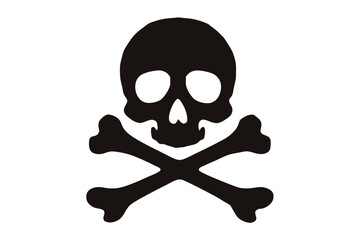 Skull and bones silhouette vector, Skull crossbones icon Clipart