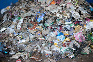 Industrial processing of Refuse-Derived Fuel (RDF) in a Waste-to-Energy plant, transforming municipal waste into sustainable energy sources. Ideal for: renewable energy, recycling processes.