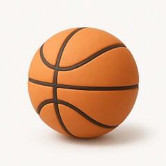Fototapeta premium Orange Basketball on White Background