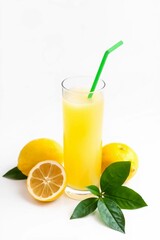 Fresh Lemon Juice in Glass –Refreshment Concept in Summer Season.