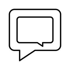 Fototapeta premium A modern, minimalist black outline chat bubble icon. Represents instant messaging, online conversation, and dialogue. Ideal for chat apps and communication platforms.