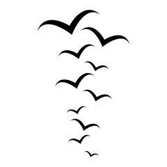 Fototapeta premium Set of flying bird design, nature freedom flock sign, vector illustration .