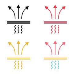 Set of Breathable resistant icon, waterproof material protection sign, web vector illustration .