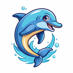 Obraz premium sketch dolphin cartoon doodle jumping hand drawn vector art on withe background