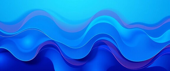 Fototapeta premium Abstract blue wavy background, vector poster template with geometric pattern, wallpaper, art