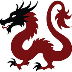 Naklejka premium Dragon Icon for Mythical and Fire Design