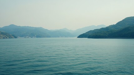 mountain lake in the morning