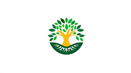 Eco-Friendly Tree Logo Design, Symbolizing Nature and Business Sustainability, Minimalist Style for Environmental Awareness