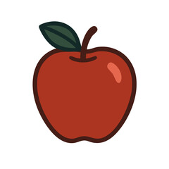 Minimalist red apple vector
