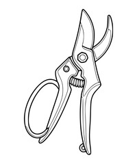 Pruning Shears Line Art
