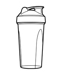 Protein Shaker Line Art