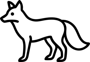 wild fox animal hand drawn line art vector  on withe background