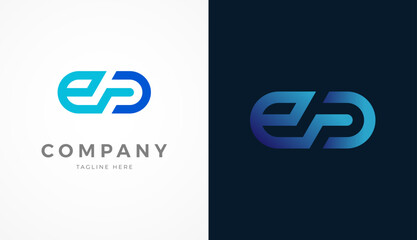Initial ED Logo Design,letter ED with two style design and color, usable for brand and company logos, vector illustration