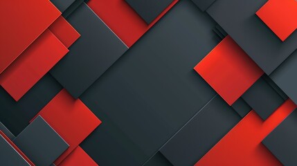 Abstract geometric design with red and black squares