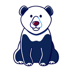 Fototapeta premium A stylized white and blue polar bear standing. Useful for websites or blogs about arctic animals, wildlife, conservation, or winter themes.