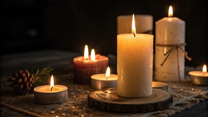 christmas candles on the table