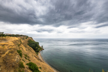 storm clouds over the coast