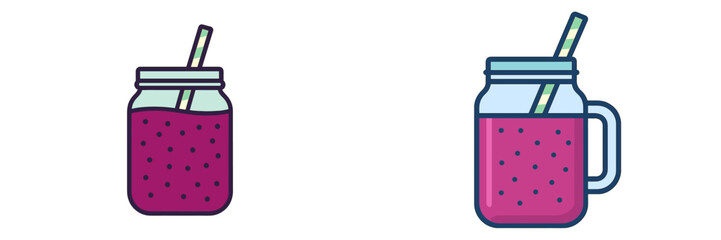 Refreshing berry drinks in mason jars with colorful straws suitable for summer celebrations