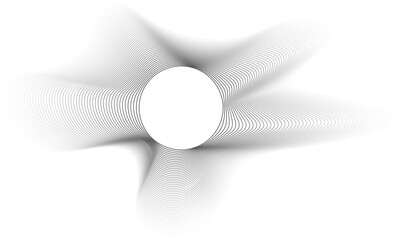 Circles lines wavy. Geometric technology round shape. Overlay transparent vector background