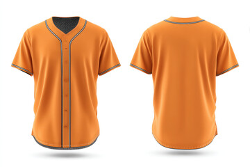 Orange baseball tee, classic style and simple