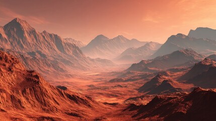 Naklejka premium Exploring the Red Planet Unveiling Martian Landscapes and Terrain