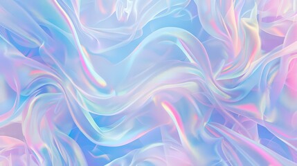 Fototapeta premium Holographic iridescent swirls seamless pattern for digital design and backgrounds