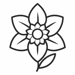 Fototapeta premium Daffodil outline icon on white background