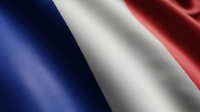 Close up waving french flag 